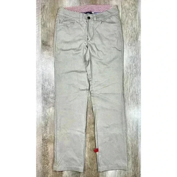 Betabrand Womens 27 Reflective Lined Roll Cuffs Work Pants Khaki Tan Straight - Picture 2 of 8